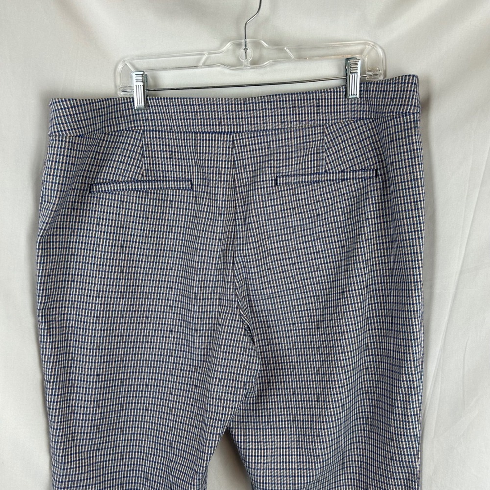 Loft Riviera Slim Blue Brown Plaid Ankle Pants Womens Size 16 Business Casual - Picture 7 of 10